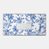 Chinoiserie Bird Floral Bleu et Blanc Bureau (Clavier et souris)