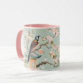 Chinoiserie Bird & Pink Cherry Blossom Mug (Devant gauche)