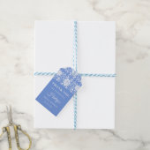 Chinoiserie Blauw Bloem Bruidsdiner Cadeaulabel (Met Touw)