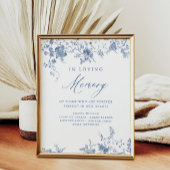 Chinoiserie Blauw Bloemen Huwelijk Liefdevol Geheu Poster