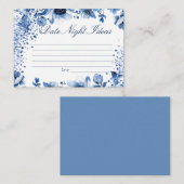 Chinoiserie Blauw en Wit Datum Nacht Ideeën Bridal Informatiekaartje (Voorkant / Achterkant)