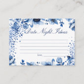 Chinoiserie Blauw en Wit Datum Nacht Ideeën Bridal Informatiekaartje (Voorkant)