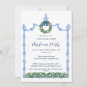 Chinoiserie Blauw en Wit Kerstmis Kaart (Voorkant)