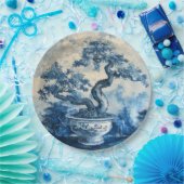 Chinoiserie Blauw en Wit Porselein Design Papieren Bordje (Feest)