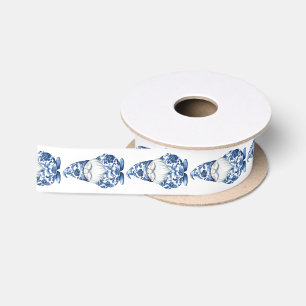 Chinoiserie Blauw en Wit Schattige Gnoom Lint