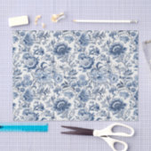 Chinoiserie Blauw Wit Bloemen Decoupage Tissuepapier (Craft)