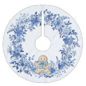 Chinoiserie Blauw Wit Bloemen Gingerbread Man Kerstboom Rok (Voorkant)