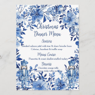 Chinoiserie Blauw Wit Bloemen Notenkraker Soldiers Menu