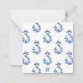 Chinoiserie Blauw & Wit Kerst Ornament Gift Notitiekaartje (Achterkant)