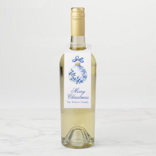 Chinoiserie Blauw & Wit Kerstornament Flessenhanger