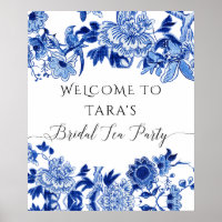 Chinoiserie Blauw Wit Welkom Bruids Tea Party