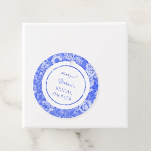 Chinoiserie Blauw Witte Bruidsdouche  Bedankjes Labels (In situ)
