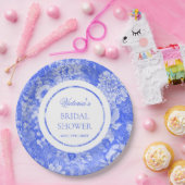 Chinoiserie Blauw Witte Bruidsdouche  Papieren Bordje (Feest)