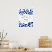 Chinoiserie Blauw Witte Bruiloft Luncheon  Poster (Keuken)