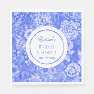 Chinoiserie Blauw Witte Bruiloftsdouche Servet