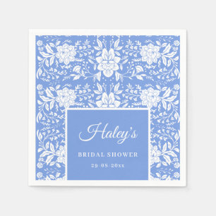 Chinoiserie Blauwe Bloem Bruiloft Shower Papieren  Servet
