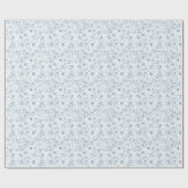 Chinoiserie Blauwe Bloemen Inpakpapier (Vlak)