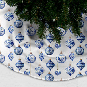 Chinoiserie Blauwe Kerstbal Kerstboom Kleed Rok