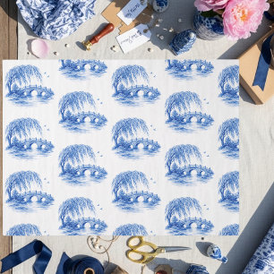 Chinoiserie Blauwe Wilg Waterbrug Tissuepapier