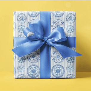 Chinoiserie Blauwe Witte Borden Alle Gelegenheden Cadeaupapier