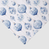 Chinoiserie Blauwe & Witte Kerstornamenten Tissuepapier (Detail)