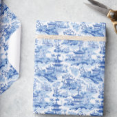 Chinoiserie Blauwe & Witte Pagodes Cadeaupapier