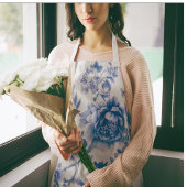 Chinoiserie Blauwe Witte Vlinderrozen Schort