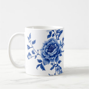 Chinoiserie Blauwe Witte Vlinders Bloemen Koffiemok