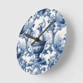 Chinoiserie bleu et blanc Bichon Frise Horloge (Angle)