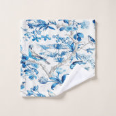 Chinoiserie bleue et blanche Oriental 3 pièces Lux (Gant de toilette)