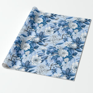 Chinoiserie Bloemen Blauw Wit Schilderij Cadeaupapier