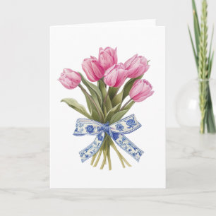 Chinoiserie Bloemen Bloemboeket Blank Kaartje Kaart