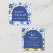 Chinoiserie bloemen boog vierkante visitekaartje (Voorkant / Achterkant)