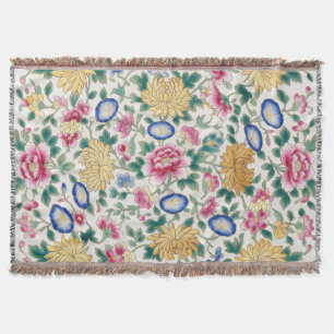 Chinoiserie bloemen chintz  deken