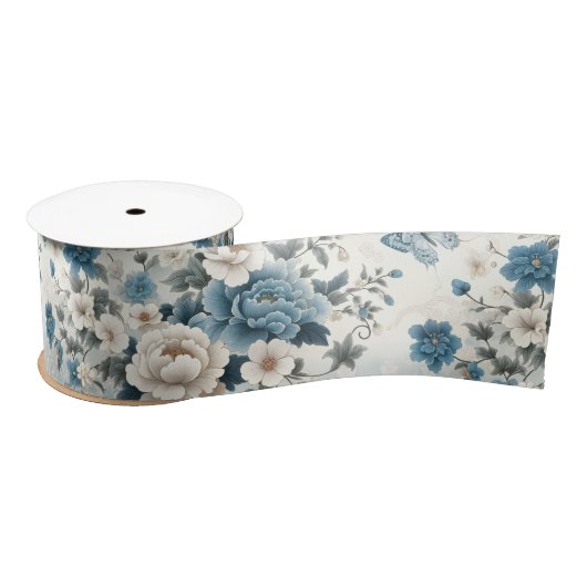 Chinoiserie Bloemen en Vlinders Lint (Spoel)