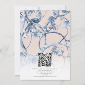 Chinoiserie Bloemen Wit Blauw In Roze Vogels Bruil Kaart (Achterkant)