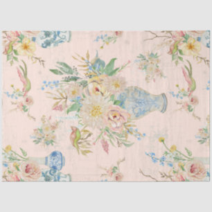 Chinoiserie Bloemenvaas Pioen Blush Roze Decoupage Tissuepapier