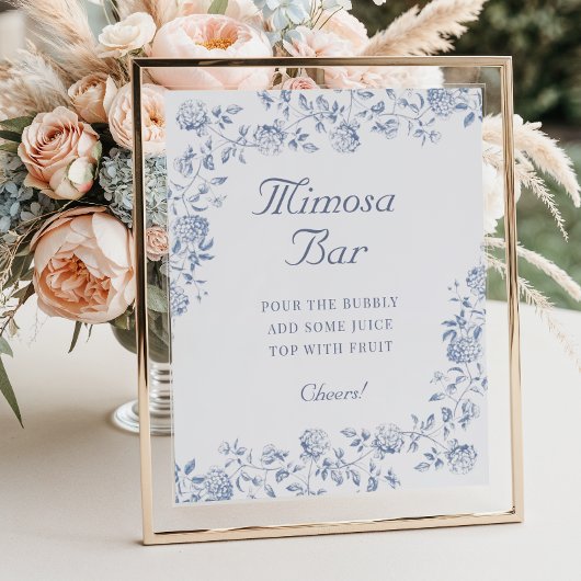 Chinoiserie Bloemige Bruiloft Mimosa Bar Poster