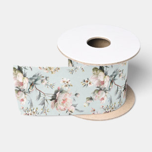 Chinoiserie Bloesem en Vogel Lichtgroen Lint