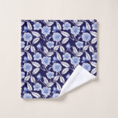 Chinoiserie Blue and White Floral Hampton Willow (Gant de toilette)