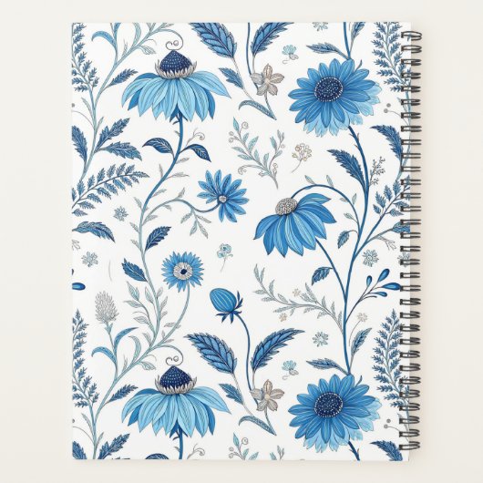 Chinoiserie Blue Echinacea Pattern (Dos)