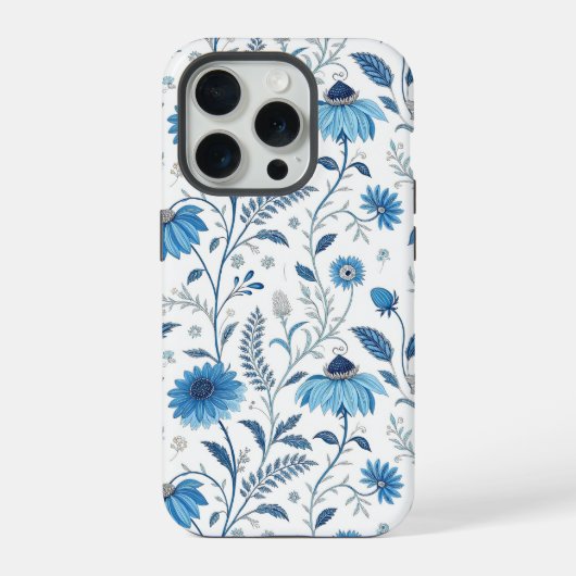 Chinoiserie Blue Echinacea Pattern (Verso)