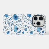 Chinoiserie Blue Echinacea Pattern (Verso Horizontal)