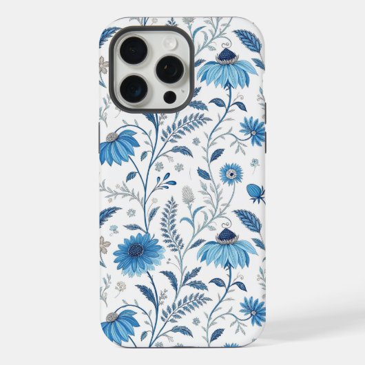 Chinoiserie Blue Echinacea Pattern (Verso)