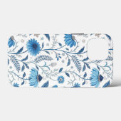 Chinoiserie Blue Echinacea Pattern Case-Mate iPhone Case (Achterkant (horizontaal))