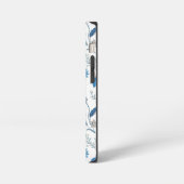 Chinoiserie Blue Echinacea Pattern iPhone Hoesje (Linkerkant)