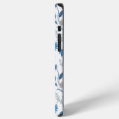 Chinoiserie Blue Echinacea Pattern iPhone Hoesje (Linkerkant)