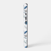 Chinoiserie Blue Echinacea Pattern iPhone Hoesje (Linkerkant)