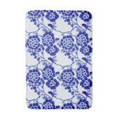 Chinoiserie Blue en White Bird Floral Hampton Badmat (Voorkant Verticaal)