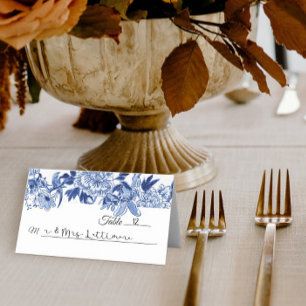 Chinoiserie Blue en White Floral Bird Table